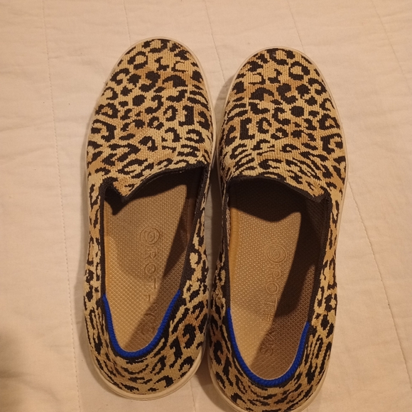 Rothy's Slip On Sneaker Leopard Print Desert Cat - Picture 4 of 7